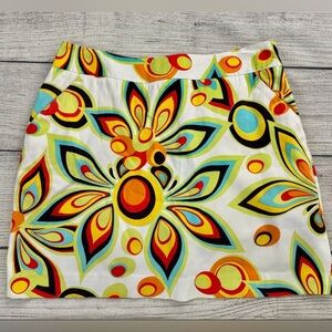 Loudmouth Golf  skirt - side zip with top closure. Size 6. Multi colored